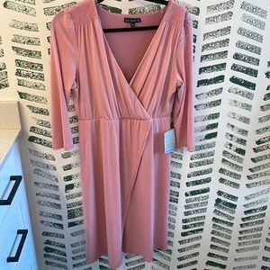 Pink faux wrap dress